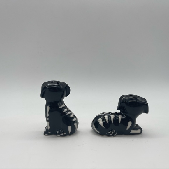 New Day of the Dead Dog Skeleton Sugar Skull Halloween Salt & Pepper Shakers - Picture 2 of 11